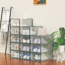 12 Pack of Plastic Stackable Shoe Boxes