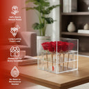 9 Preserved Roses in Acrylic Box: 100% Real Natural Roses That Last Over 1 Year