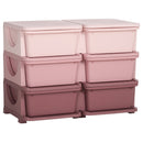 Qaba 3 Tier Kids Storage Unit, 6 Drawer -Pink