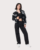 Grindhouse Rhinestone Varsity Black Jacket