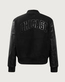 Pro Standard NBA Chicago Bulls Triple Black Wool Varsity Jacket