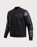 Pro Standard Los Angeles Lakers Triple Black Varsity Jacket