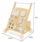 Wooden Baby Activity Walker With Sensory Play - White