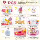 Baby Activity Center Height Adjustable Baby Bouncing Saucer With Interactive Toys-Pink