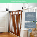 Deluxe Top of Stair Baby Gate with Dual Banister Kit