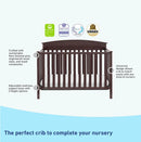 5-in-1 Convertible Baby Crib - Espresso