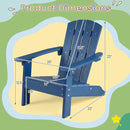 All-Weather HDPE Kid's Adirondack Chair With With High Backrest and Armrests-Blue