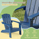 All-Weather HDPE Kid's Adirondack Chair With With High Backrest and Armrests-Blue