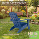 All-Weather HDPE Kid's Adirondack Chair With With High Backrest and Armrests-Blue