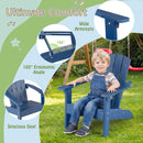 All-Weather HDPE Kid's Adirondack Chair With With High Backrest and Armrests-Blue