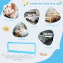 59 Inch Folding Breathable Baby Bed Rail Guard With Safety Strap-Blue