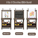 3 in 1 Double-Sided Storage Art Easel-Brown