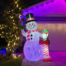 8ft Christmas Inflatables Outdoor Decorations Snowman with North Pole Sign