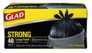 Glad 30 gal. LLDPE Extra Heavy Trash Bags, Flat Pack, Black, 40PK - 60035