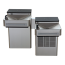 Haws 1202SF Stainless Steel Hi-Lo Wall Mount ADA Filtered Water Cooler, Electronic Valve, Pushbar Assembly & Bubbler Deactivation