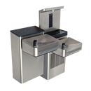 Haws 1212S Stainless Steel Hi-Lo Wall Mount ADA Water Cooler, Electronic Valve & Pushbar Assembly & Bubbler Deactivation w Sensor Operated Bottle Filler
