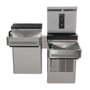 Haws 1212S Stainless Steel Hi-Lo Wall Mount ADA Water Cooler, Electronic Valve & Pushbar Assembly & Bubbler Deactivation w Sensor Operated Bottle Filler