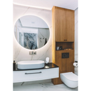 Meek Mirrors Round Sidelit LED Mirror with Frost at Edge 36" - ML5300RW 36