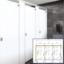 ASI Global Toilet Partition, 3 In Corner Compartments, Metal, 108"W x 62"D, Quick Ship - IC33662-G
