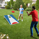 3 X 2FT Cornhole Board Set  Portable Cornhole Board With Foldable Legs and Side Handle-Blue