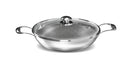Preethi Diva Collection Triply Stainless Steel Kadai with API Technology, 20 cm, Gas & Induction Compatible, with Glass Lid, Metal Spatula Friendly