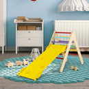 3-in-1 Wooden Climbing Triangle Set Triangle Climber With Ramp-Multicolor