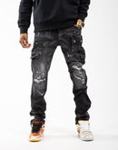Preme Ripped Cargo Pocket Jeans