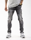 Preme Washed Distressed Knee Denim