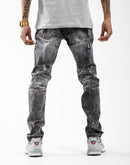Preme Washed Distressed Knee Denim