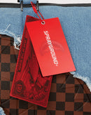 Sprayground Denim Shark Duffle Bag