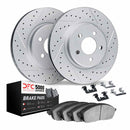 Dynamic Friction 2013-2018 Acura ILX Front Drilled & Slotted Geoperformance Rotors 5000 Advanced Pads w/Hardware