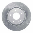 Dynamic Friction 2009-2015 Mitsubishi Lancer Front Right Slotted Silver Brake Rotor