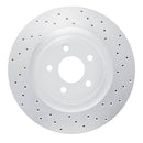 Dynamic Friction 2014-2021 Jaguar F-Type Rear Right Drilled Silver Brake Rotor
