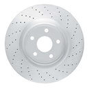 Dynamic Friction 2012-2021 Dodge Durango Front Right Drilled Silver Brake Rotor