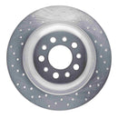 Dynamic Friction 2014-2021 Jeep Cherokee Rear Left Drilled Silver Brake Rotor