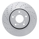 Dynamic Friction 2014-2020 Acura RLX Front Left Drilled Silver Brake Rotor