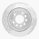 Dynamic Friction 2008-2011 Saab 9-3 Rear Left Drilled Silver Brake Rotor