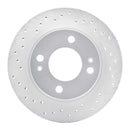 Dynamic Friction 2014-2015 Mitsubishi Mirage Front Left Drilled Silver Brake Rotor