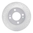 Dynamic Friction 2014-2015 Mitsubishi Mirage Front Right Drilled Silver Brake Rotor