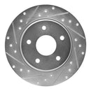 R1 Concepts 2008-2016 Chrysler Town & Country Rear Left Drilled & Slotted Silver Brake Rotor