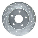 R1 Concepts 2008-2016 Chrysler Town & Country Rear Right Drilled & Slotted Silver Brake Rotor