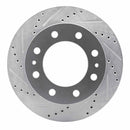 R1 Concepts 2011-2025 Ford F-350 Super Duty 2WD Front Left Drilled & Slotted Silver Brake Rotor