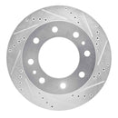 R1 Concepts 2011-2025 Ford F-350 Super Duty 2WD Front Right Drilled & Slotted Silver Brake Rotor