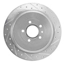 R1 Concepts 2013-2014 Ford Mustang Rear Right Drilled & Slotted Silver Brake Rotor