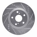 R1 Concepts 2010-2014 Renault Safrane (Mexico) Front Right Drilled & Slotted Silver Brake Rotor