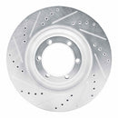 R1 Concepts 2012-2018 Chevrolet Colorado Front Left Drilled & Slotted Silver Brake Rotor