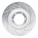 R1 Concepts 2012-2018 Chevrolet Colorado Front Right Drilled & Slotted Silver Brake Rotor
