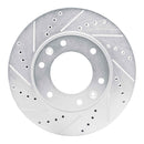 R1 Concepts 2009-2019 Hyundai H100 (Mexico) Front Left Drilled & Slotted Silver Brake Rotor