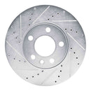 R1 Concepts 2010-2024 Volkswagen Transporter (Mexico) Front Left Drilled & Slotted Silver Brake Rotor