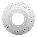 R1 Concepts 2011-2022 Ford F-350 Super Duty 2WD Rear Left Drilled & Slotted Geoperformance Rotor
